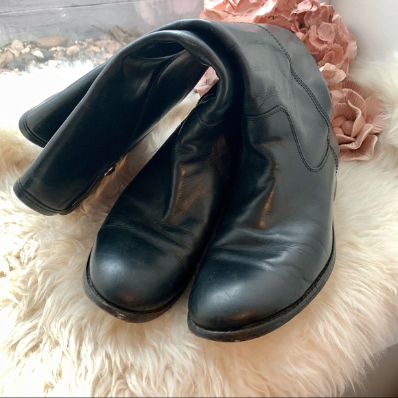 FRYE Melissa Button Black Tall Shaft Leather Boot - Picture 13 of 15